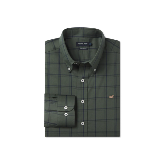 Palmer Dress Shirt Dark Olive/Navy