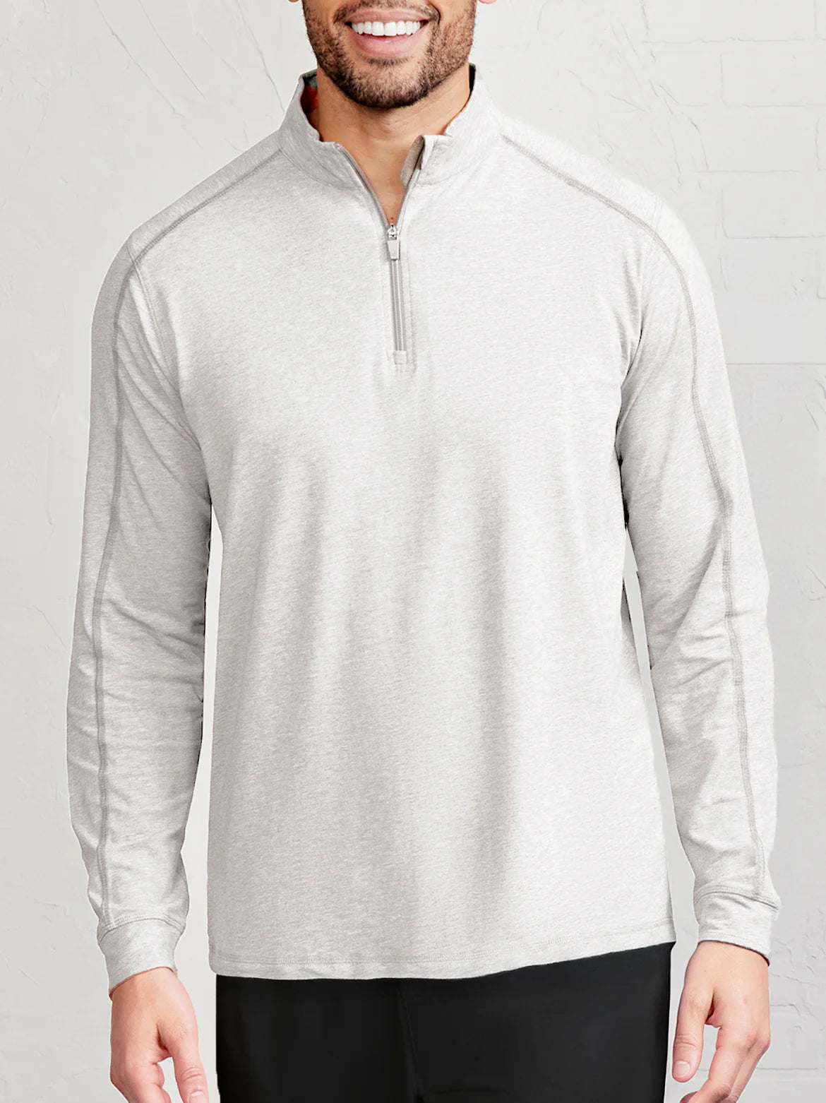 Carrollton Lightweight Quarter Zip Marble Heather & Shark Gray