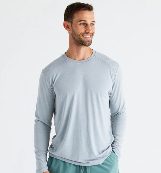 Men's Bamboo Shade Long Sleeve Heather Aspen Grey