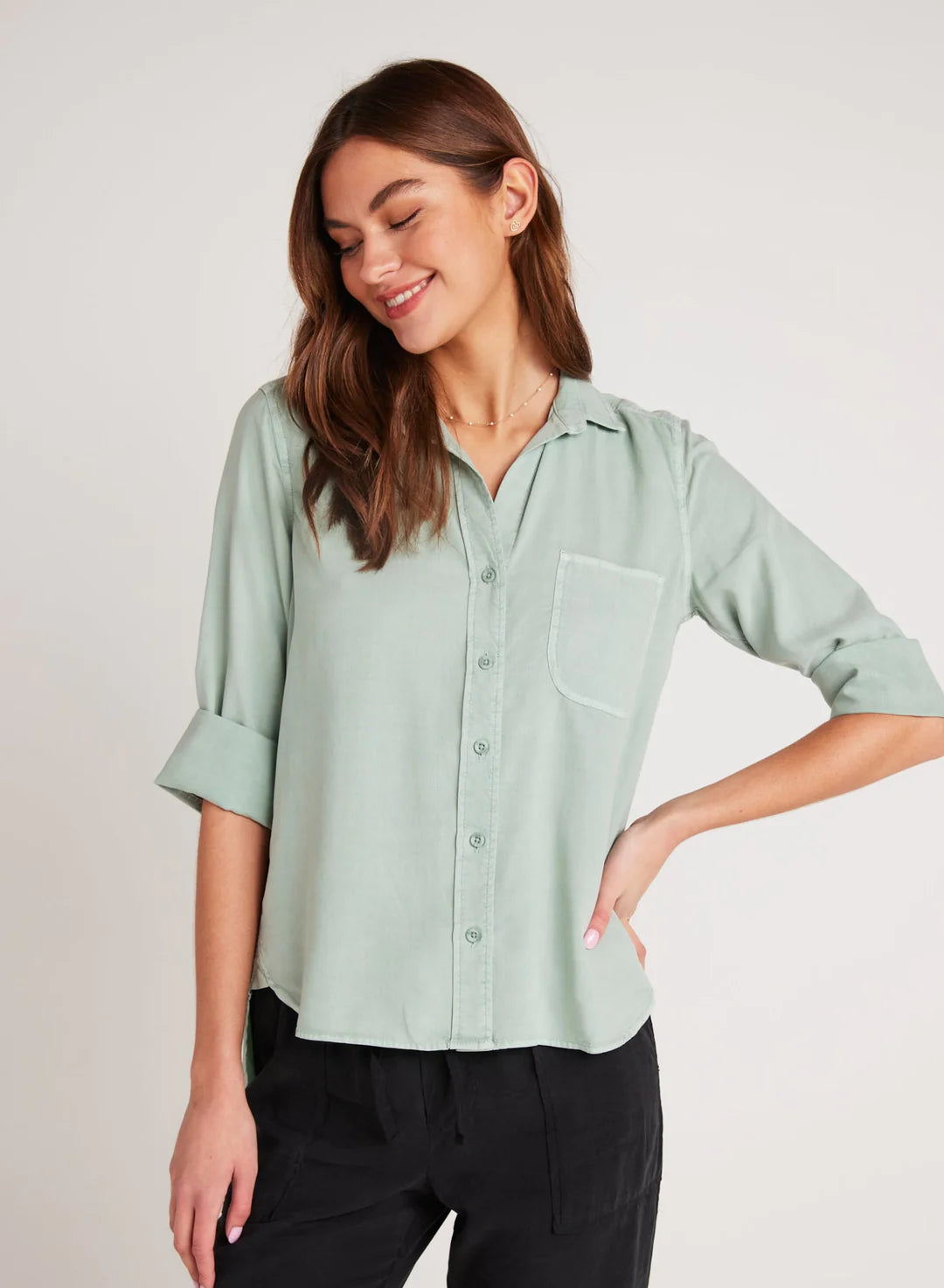 Shirt Tail Button Down Oasis Green