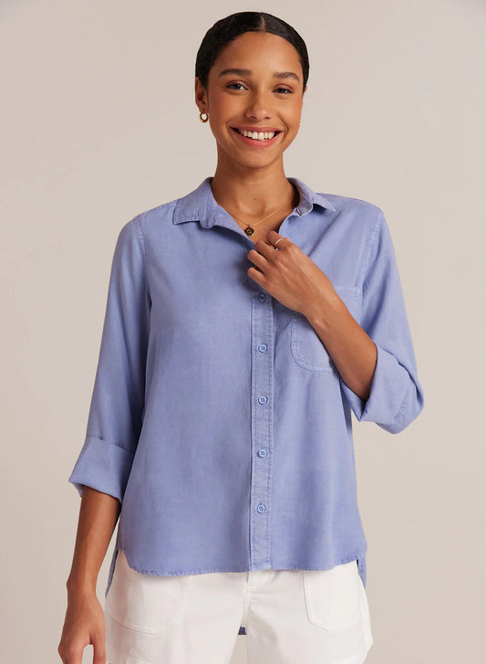 Shirt Tail Button Down Peri Blue