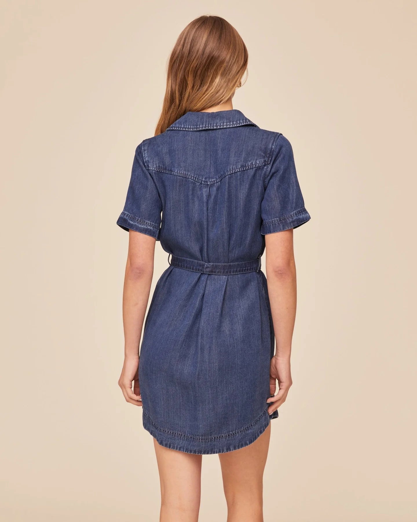 Short Sleeve Utility Shirt Dress Horizon Blue Wash
