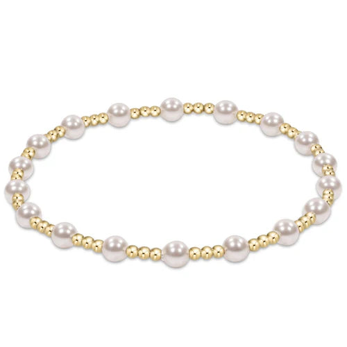 Classic Purpose Pattern 4mm Bead Bracelet Pearl