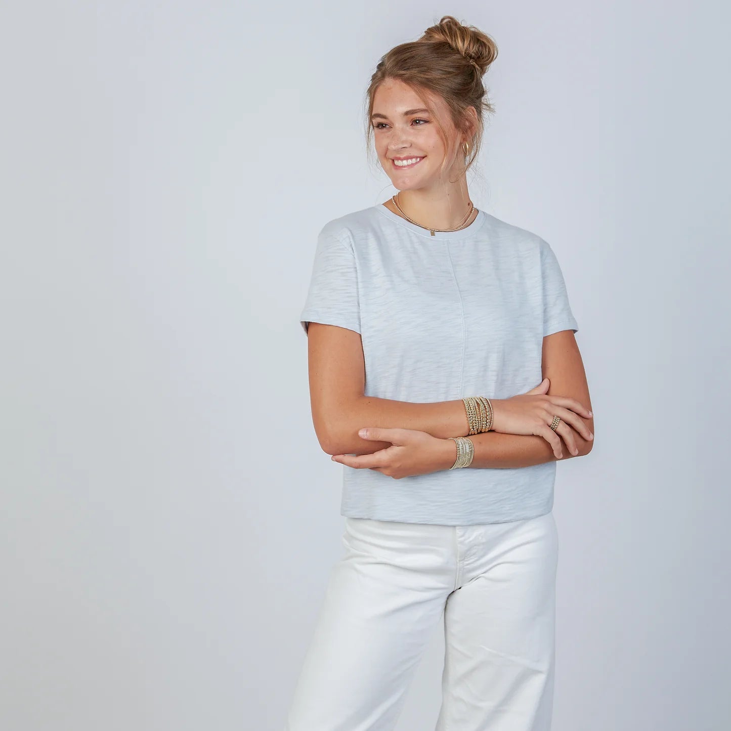 Celia Perfect Length Tee in Arctic Blue SS