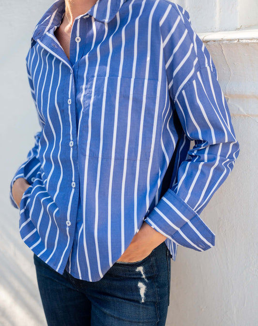 Tennyson Shirt Tile Blue Stripe