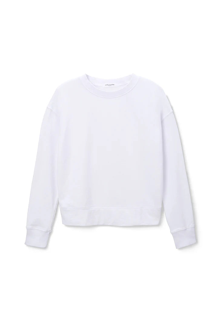 French Terry Pullover Sweatshirt White