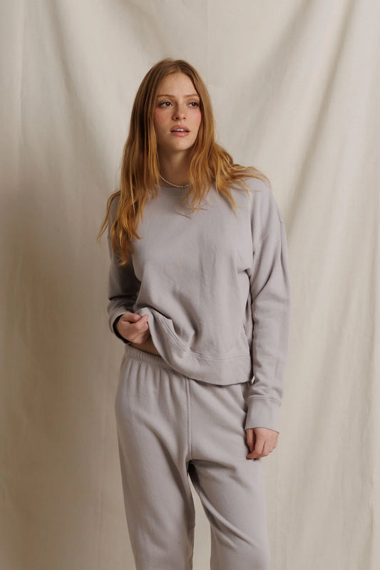 French Terry Pullover Sweatshirt Cloud Grey