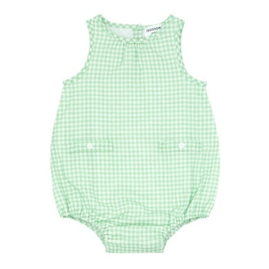 Baby Palm Green Gingham Romper