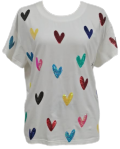 White Multi Heart Tee