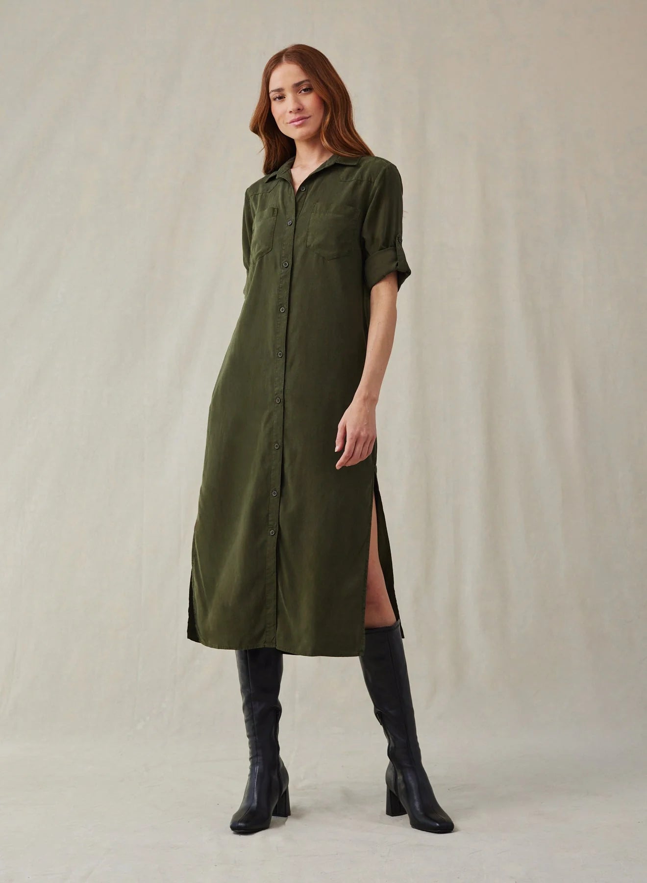 Western Yoke Duster Dress Italian Herb