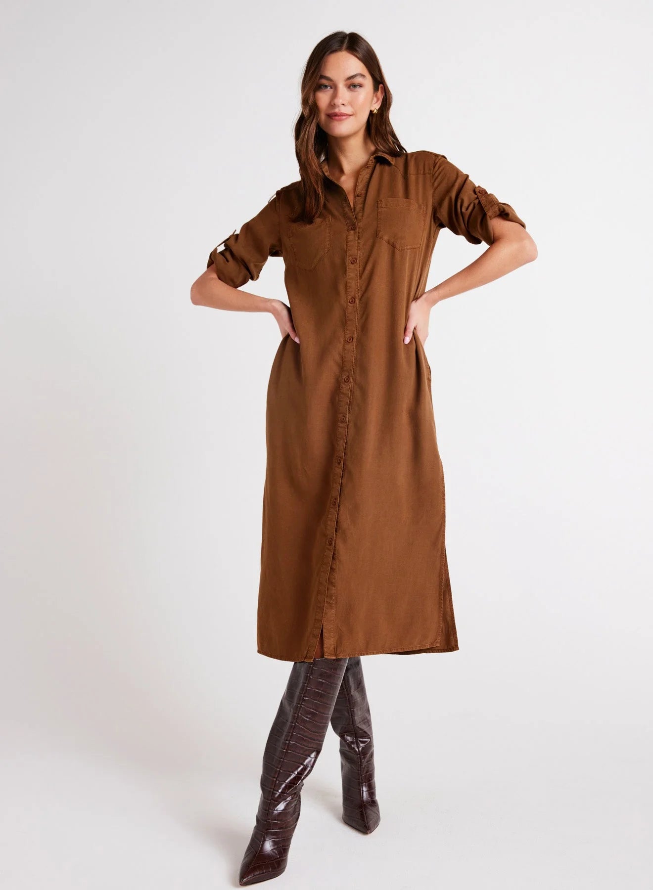 Western Yoke Duster Dress Twilight Gold