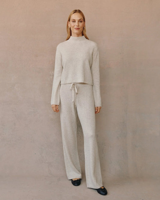 Wide Leg Sweatpant Ivory Oat