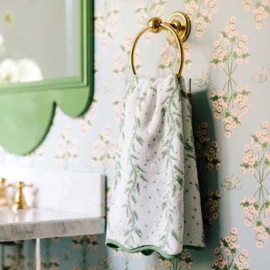 Patterned Scallop Hand Towel Willow