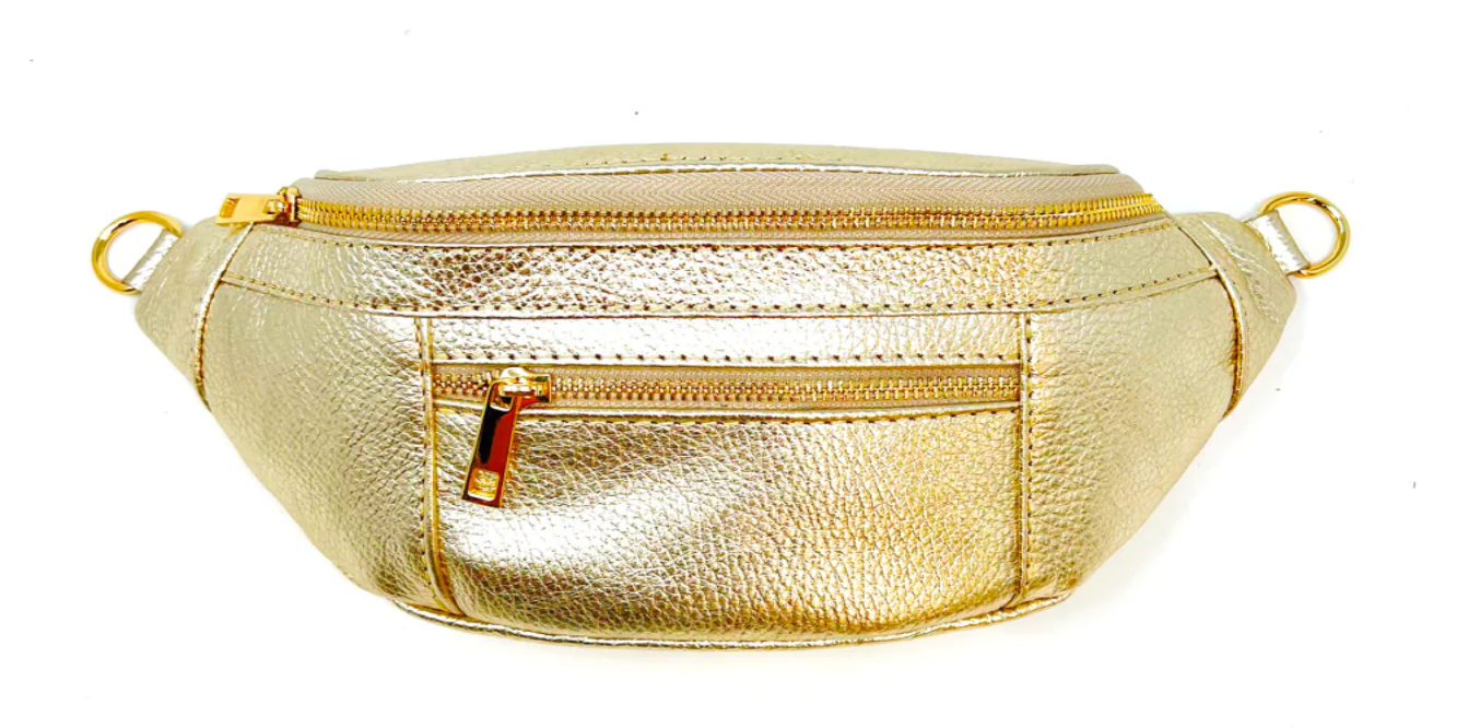 Leather Belt Bag Metallic