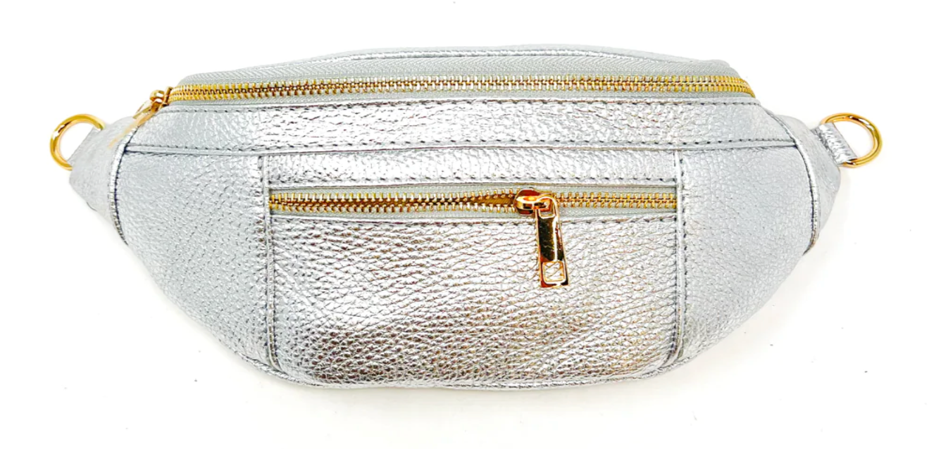 Leather Belt Bag Metallic