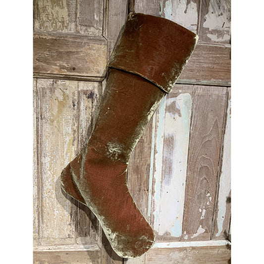 25" Vintage French Velvet Stocking